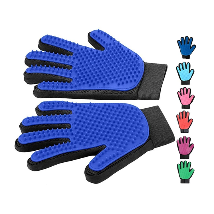 Gentle Deshedding Brush Glove Pet Shedding Groming Brush Glove, Blue black/custom
Gentle Deshedding Brush Glove Pet Shedding Groming Brush Glove, Blue black/custom