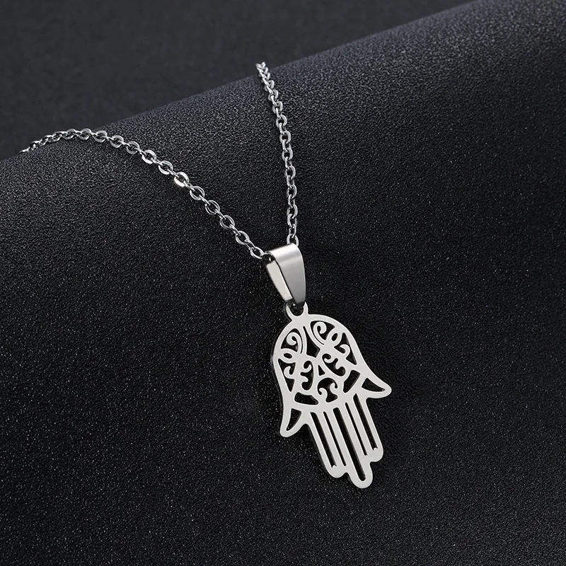 Vintage Simple Palm Hand Pendant Stainless Steel Necklace For Women Fashion Bohemia Jewelry 2021 (Chain Length: 45cm)
Vintage Simple Palm Hand Pendant Stainless Steel Necklace For Women Fashion Bohemia Jewelry 2021 (Chain Length: 45cm)
