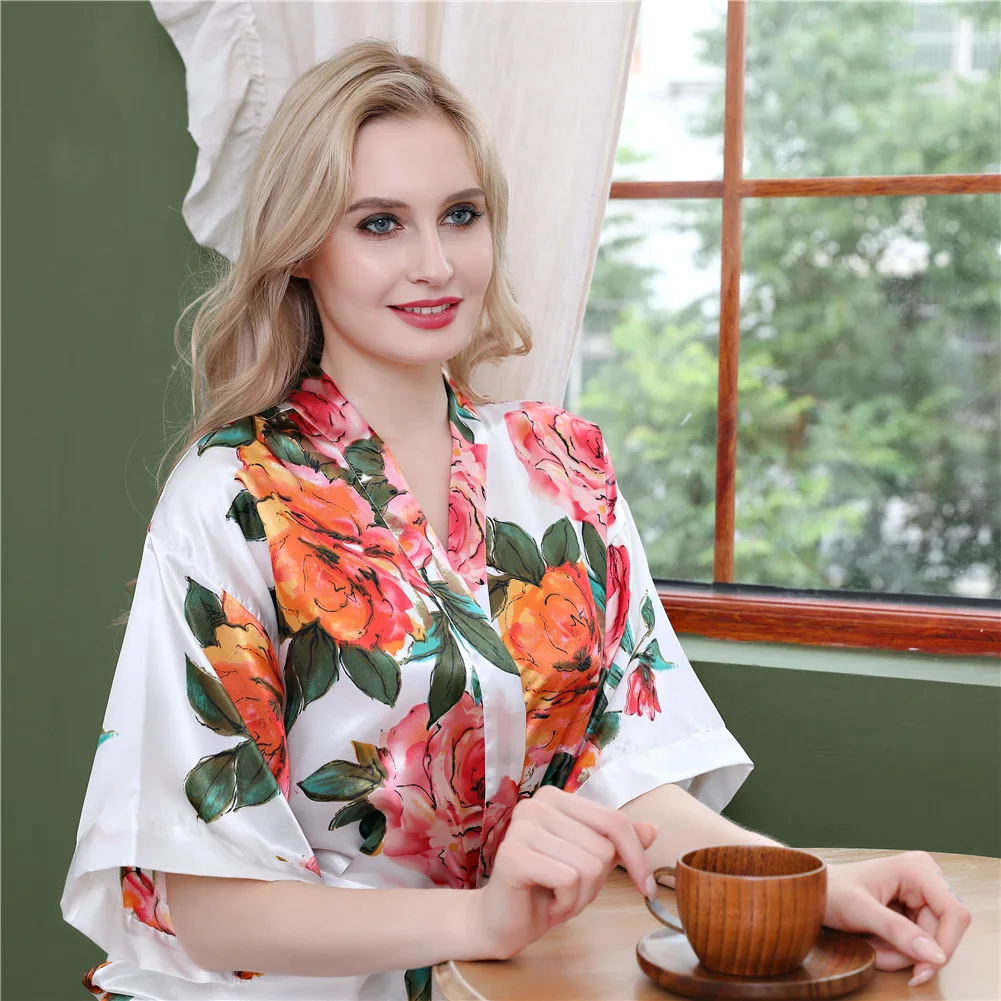 PANEW1480 Floral Bridal Satin Kimono Robe Wholesale sleep gown women, 8color 
PANEW1480 Floral Bridal Satin Kimono Robe Wholesale sleep gown women, 8color