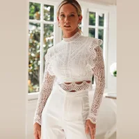 Women Embroidery Blouses Elegant Long Sleeve Tops White Lace Hollow Out Blouse Shirt
Women Embroidery Blouses Elegant Long Sleeve Tops White Lace Hollow Out Blouse Shirt