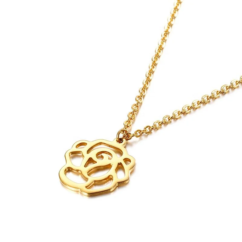 High Quality Fashion Flower Pendant Minimalist Style 316L Stainless Steel Hollow Out Flower Pendant Necklaces, Gold,rose gold 
High Quality Fashion Flower Pendant Minimalist Style 316L Stainless Steel Hollow Out Flower Pendant Necklaces, Gold,rose gold