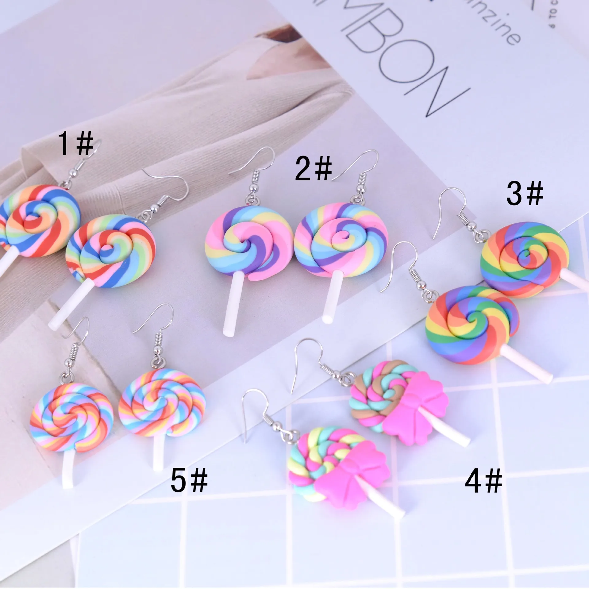 Korean Statement Cute Colorful Lollipop Pendant Earrings personality candy jewelry factory wholesale, As picture
Korean Statement Cute Colorful Lollipop Pendant Earrings personality candy jewelry factory wholesale, As picture