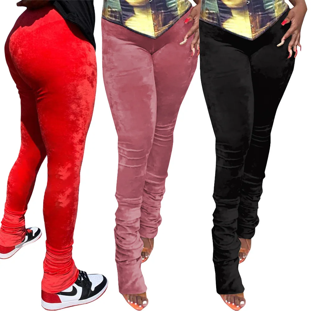 Solid Color Women'S Spring Pants & Trousers High Waisted Drawstring Ladies Velvet Sweatpants Stacked Pants, Customized color
Solid Color Women'S Spring Pants & Trousers High Waisted Drawstring Ladies Velvet Sweatpants Stacked Pants, Customized color