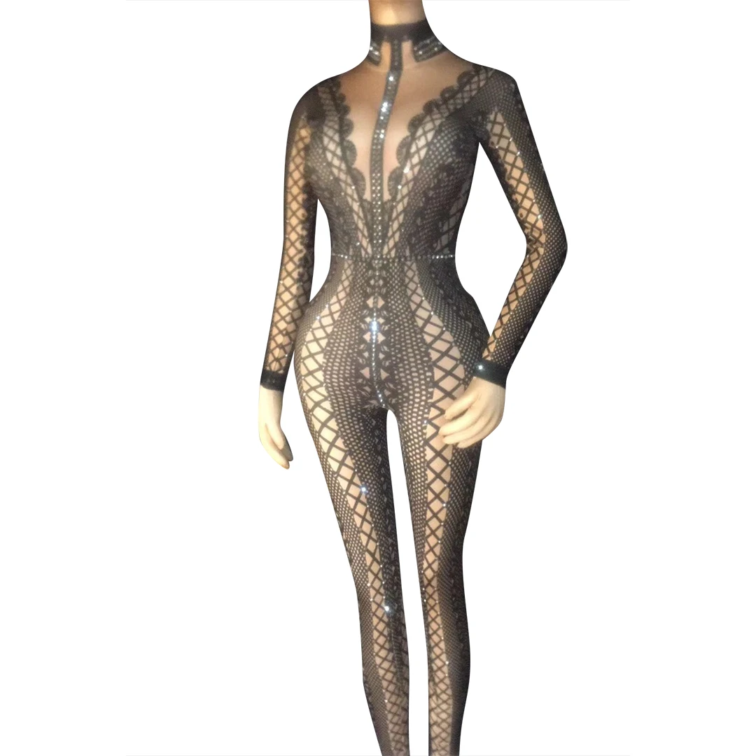 Fashion Nude Lace Print Crystal Rompers Women Rhinestones Bodycon Jumpsuit Club Party Streetwear Outfits Dance Stage Costume, Black , white , yellow
Fashion Nude Lace Print Crystal Rompers Women Rhinestones Bodycon Jumpsuit Club Party Streetwear Outfits Dance Stage Costume, Black , white , yellow