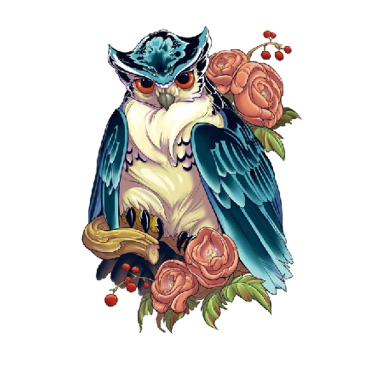 Customized Non-Toxic Various Colorful Owl Flowers Removable female tattoo sticker, Cmyk
Customized Non-Toxic Various Colorful Owl Flowers Removable female tattoo sticker, Cmyk