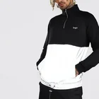 Oem Service Zip Sweatshirt Custom Reflective Panel Half Zip Funnel Neck Casual Pullover Sweatshirt Mens
