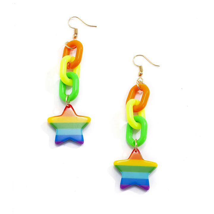 Creative Long Hanging Earrings Acrylic Earrings Cute Rainbow Star Earrings for Women, Picture shows
Creative Long Hanging Earrings Acrylic Earrings Cute Rainbow Star Earrings for Women, Picture shows