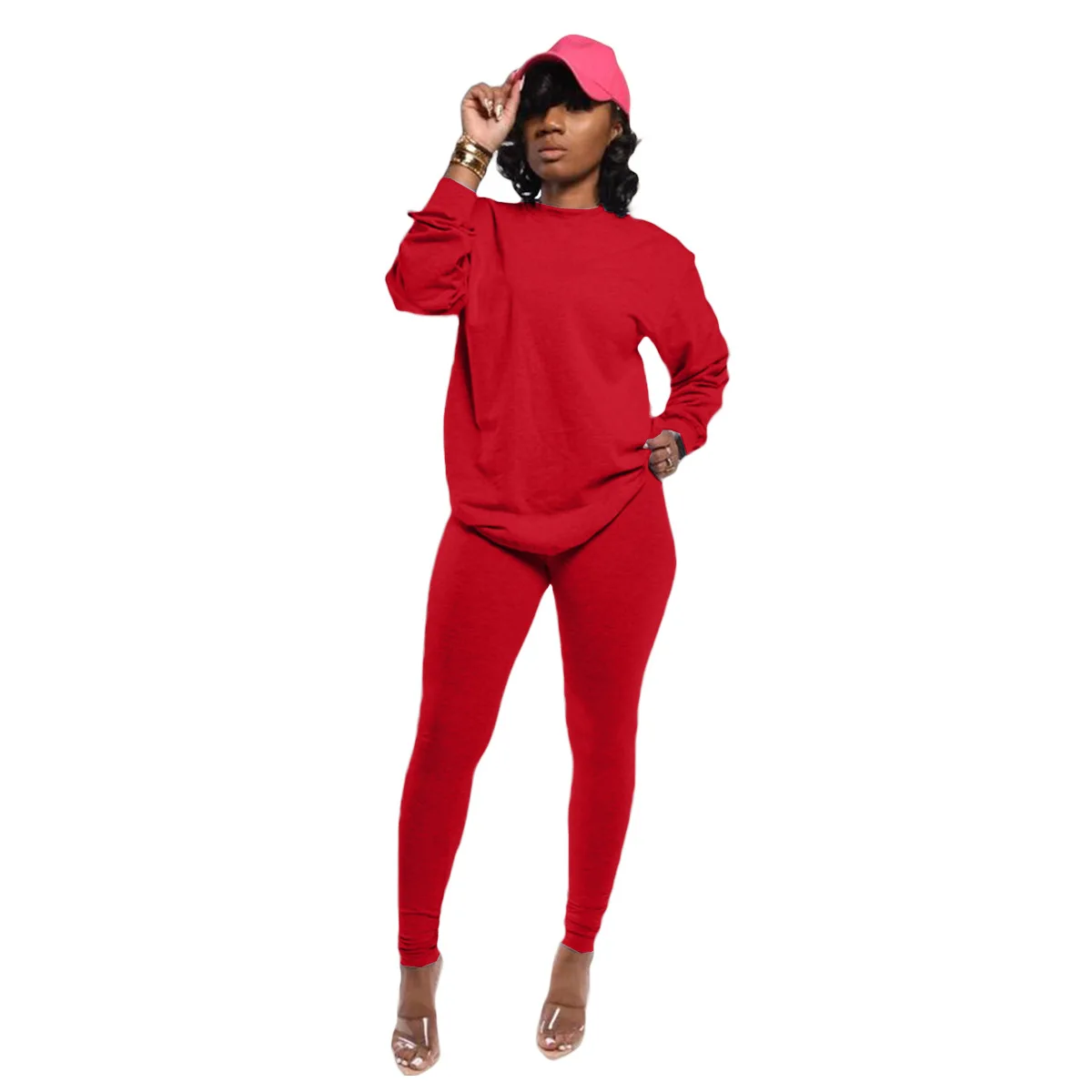 Fashion Solid Color t-Shirt Trousers Long Sleeve Casual Suit Women Clothing Sets Two Piece, Red, gray, black, rose red, light blue
Fashion Solid Color t-Shirt Trousers Long Sleeve Casual Suit Women Clothing Sets Two Piece, Red, gray, black, rose red, light blue