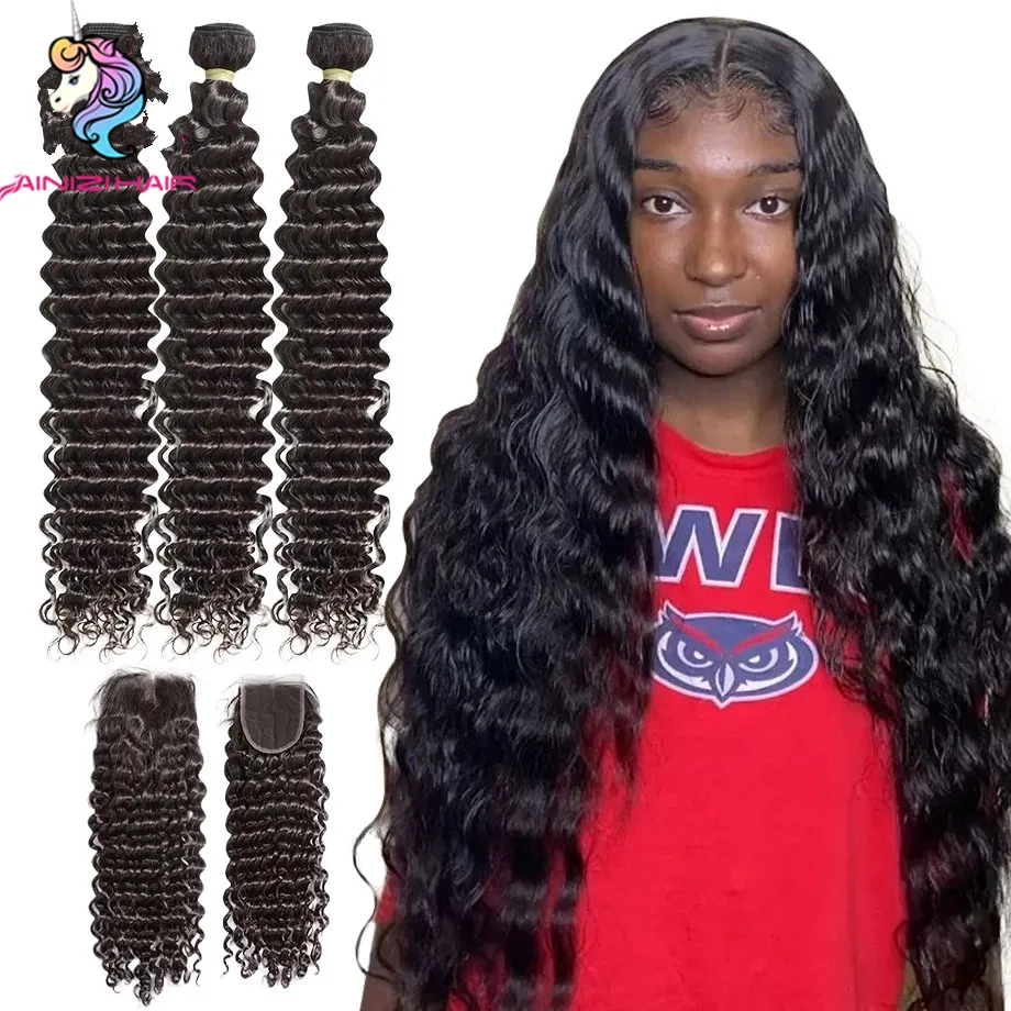 Ainizi wholesale bundle virgin hair vendor cuticle aligned hair extension brazilian hair bundles deep wave bundles with closure
Ainizi wholesale bundle virgin hair vendor cuticle aligned hair extension brazilian hair bundles deep wave bundles with closure