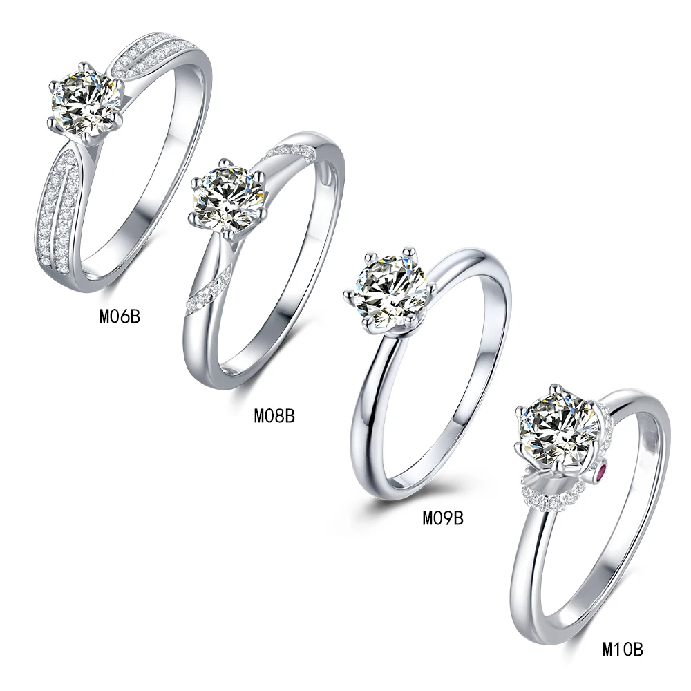 Popular White Gold Plated Silver Ring 0.5ct 5mm Moissanite Main Stone And Cubic Zirconia Side Stone Jewelry
Popular White Gold Plated Silver Ring 0.5ct 5mm Moissanite Main Stone And Cubic Zirconia Side Stone Jewelry