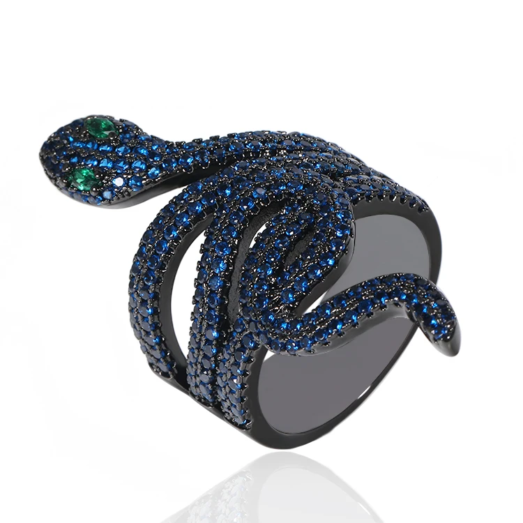 Luxury Copper alloy Jewelry rings snake animal shape ring Blue Color zircon black plated green eyes Crystal ring
Luxury Copper alloy Jewelry rings snake animal shape ring Blue Color zircon black plated green eyes Crystal ring
