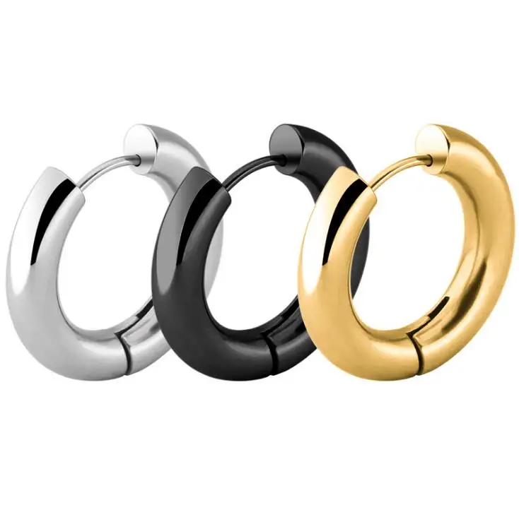 5mm Thickness Gold Stainless Steel Earring Cute Big Circle Earring Hoop Earrings Huggie Jewelry Men Women Gift
5mm Thickness Gold Stainless Steel Earring Cute Big Circle Earring Hoop Earrings Huggie Jewelry Men Women Gift