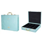 Exquisite Blue single 4 6 wooden wine gift box and 2 wine gift box and double bottle box for wine