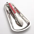 Stainless Steel Tableware Dinner Plate Food Container Salad Dessert Fruit Services Dish Tray