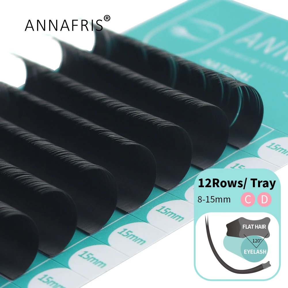 ANNAFRIS 0.15 0.20mm C D Curl two tips Korea Soft Matte Mink Flat Eyelash Wholesale Private Label Ellipse Eyelash Extension, Natural black
ANNAFRIS 0.15 0.20mm C D Curl two tips Korea Soft Matte Mink Flat Eyelash Wholesale Private Label Ellipse Eyelash Extension, Natural black