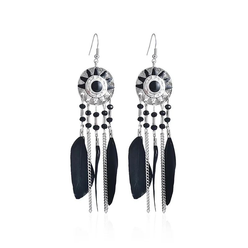 Wholesale c2132 hook earrings, round pendants, beads, feathers, bohemian women's jewelry
Wholesale c2132 hook earrings, round pendants, beads, feathers, bohemian women's jewelry
