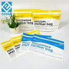 Reusable 20 times stand up ziplock plastic Microwave Steam Sterilizer bags pouch For Baby Bottles BPA Free