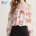 Latest Design Ladies Tops Women Clothing 2020 Long Sleeves Floral Print Women Blouse & Shirt