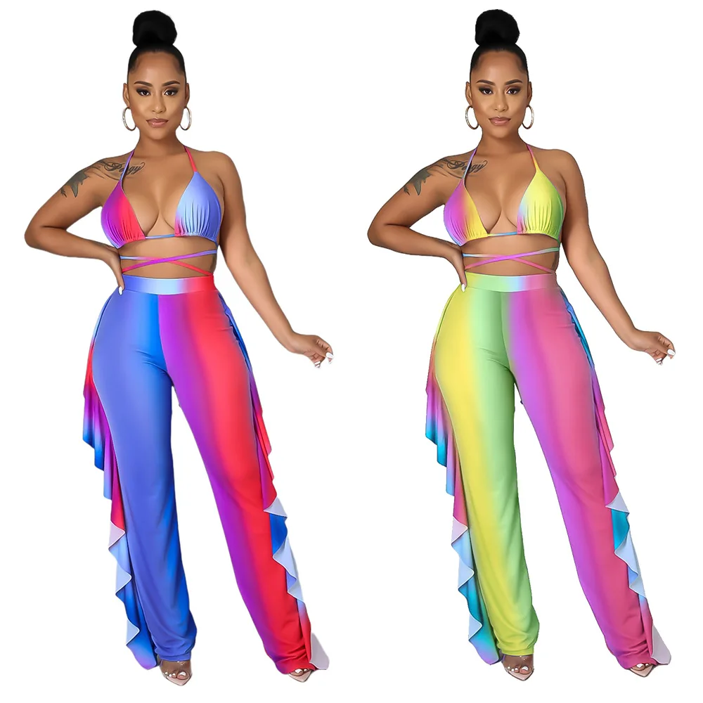 2021 R07215 - pants and crop top fashion sexy printed halter lace up bandage backless sleeveless women 3 piece set
2021 R07215 - pants and crop top fashion sexy printed halter lace up bandage backless sleeveless women 3 piece set