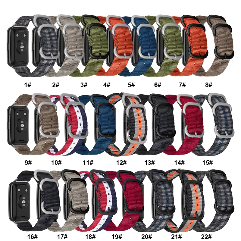 BOORUI canvas watch bands for huawei fit watch watchbands fabric nylon smart watch fit straps for huawei bands, 22 colors with black/silver two buckle color
BOORUI canvas watch bands for huawei fit watch watchbands fabric nylon smart watch fit straps for huawei bands, 22 colors with black/silver two buckle color