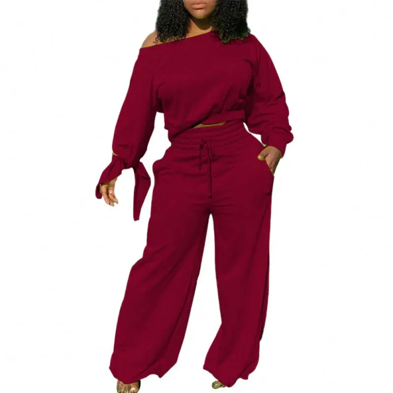 New Ladies Long Sleeve Tops And Wide Leg Pants Solid Color Plus Size Autumn Women Two Piece Set, Picture
New Ladies Long Sleeve Tops And Wide Leg Pants Solid Color Plus Size Autumn Women Two Piece Set, Picture
