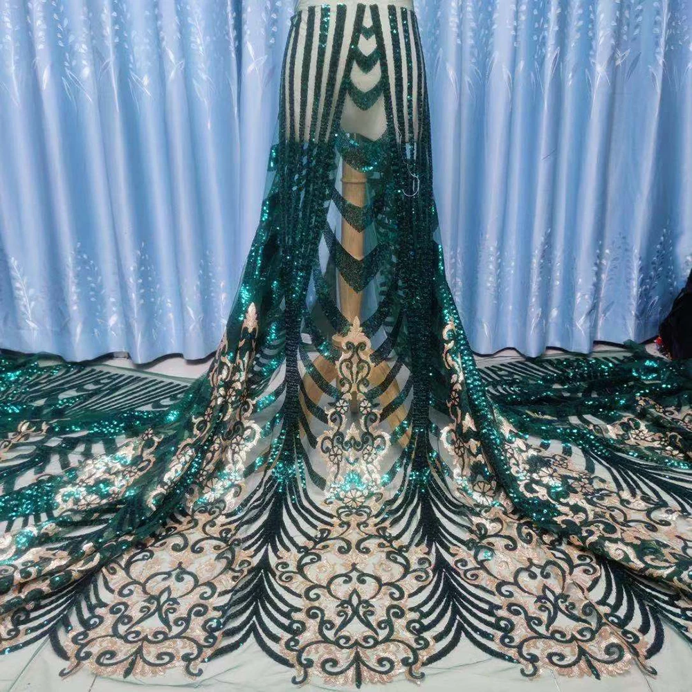 High Specification Embroidery Sequins Lace Fabric Multicolor Nigerian Women Sequins Lace Dress
High Specification Embroidery Sequins Lace Fabric Multicolor Nigerian Women Sequins Lace Dress