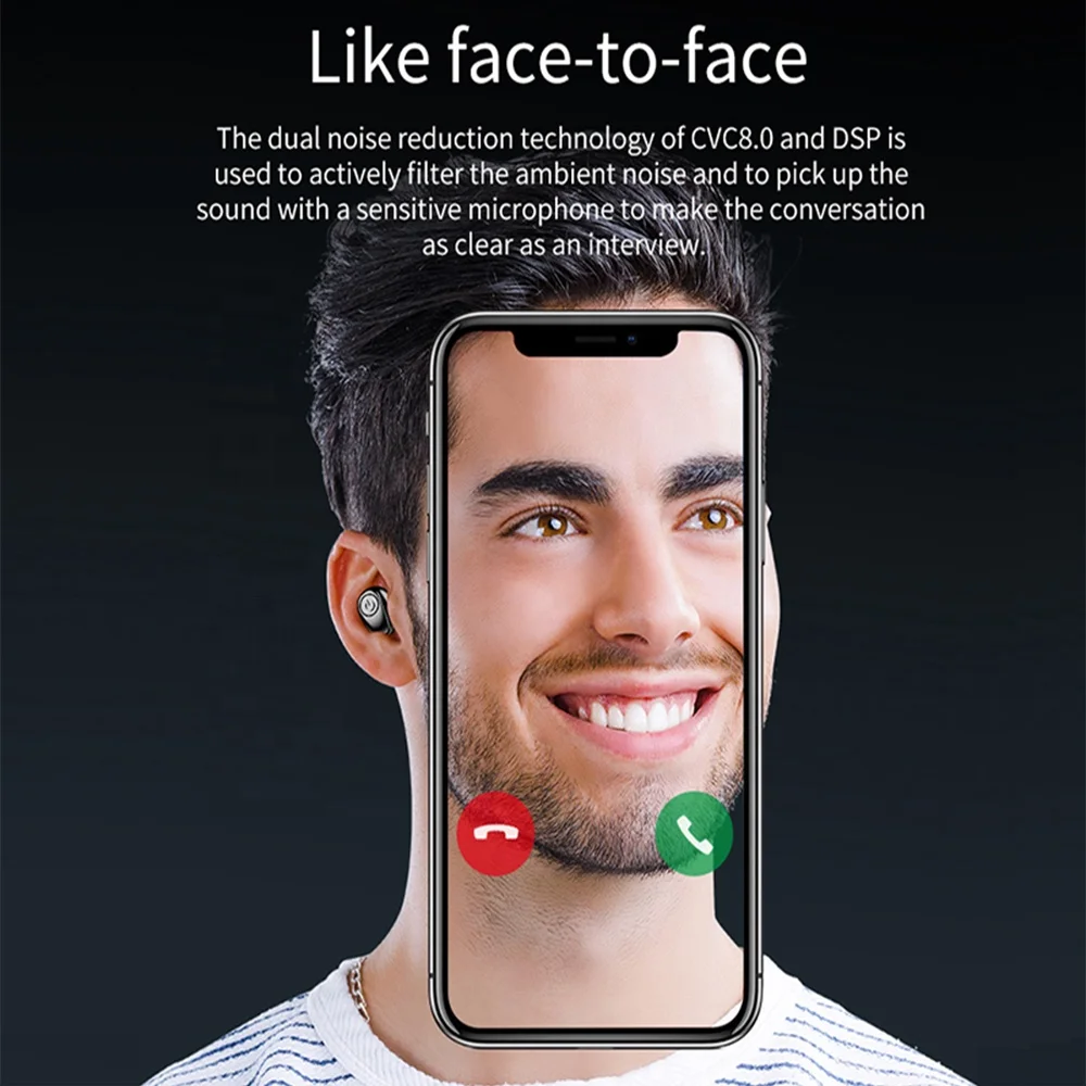 Wireless Earphones in-ear Earbuds TWS waterproof BT charger case mobile phone mi airdots sport noise cancelling
Wireless Earphones in-ear Earbuds TWS waterproof BT charger case mobile phone mi airdots sport noise cancelling