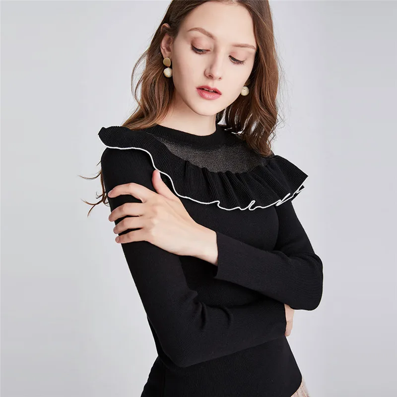 Winter Women Sweater Korean Knitted Sweater Warm Tunic Long Sleeve Black Sexy Pullover Casual Lace Mesh Sweater Cashmere Jumper
Winter Women Sweater Korean Knitted Sweater Warm Tunic Long Sleeve Black Sexy Pullover Casual Lace Mesh Sweater Cashmere Jumper