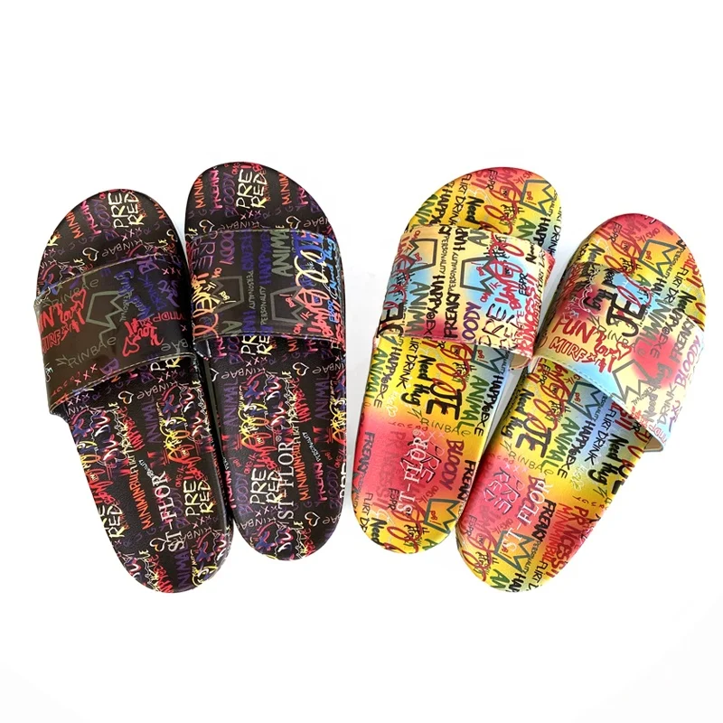 2021 New Design Colorful Letter Print Graffiti Slippers Beach Women's Sandals Flat Shoes
2021 New Design Colorful Letter Print Graffiti Slippers Beach Women's Sandals Flat Shoes