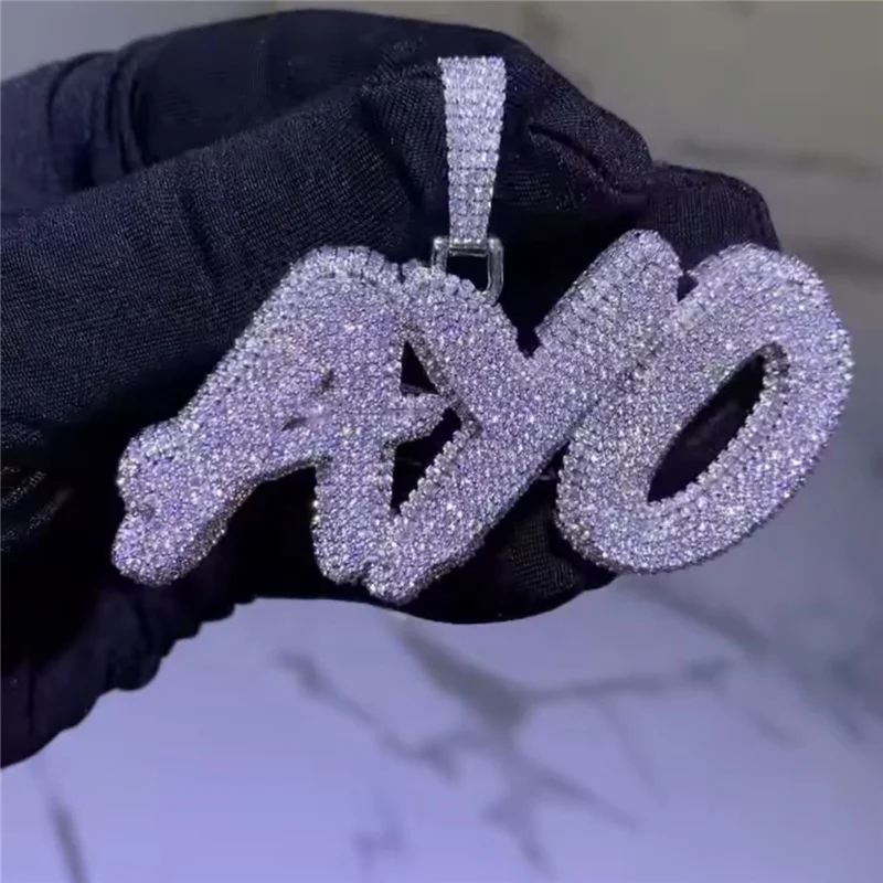 Hip Hop Jewelry 925 Sterling Silver Gold Plated VVS Moissanite Diamond Custome Letter Pendant
Hip Hop Jewelry 925 Sterling Silver Gold Plated VVS Moissanite Diamond Custome Letter Pendant