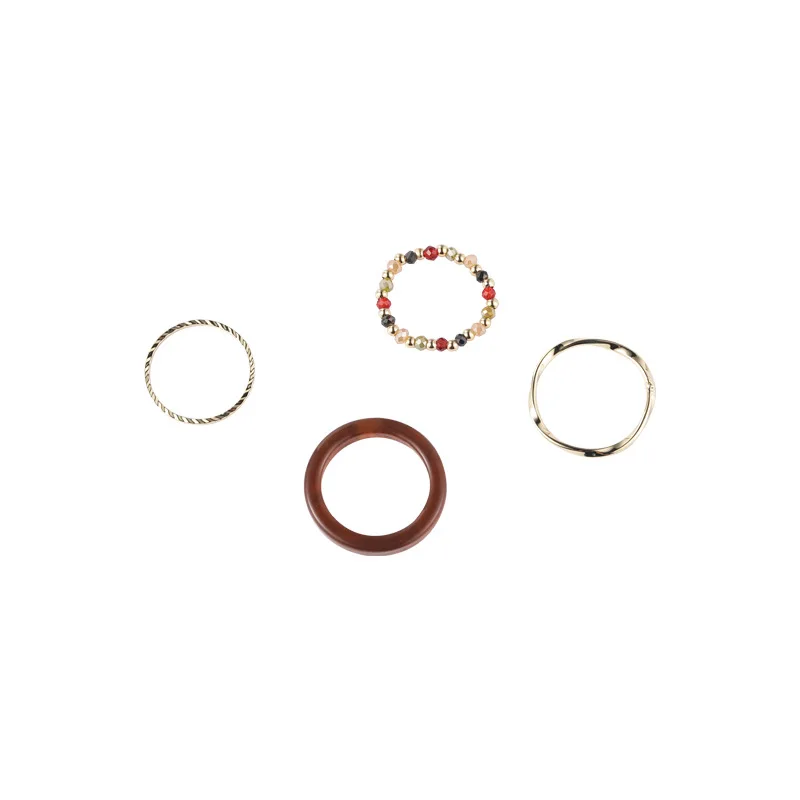 Ins Style Fashion Simple Alloy Colors Twist Seed Bead Chain Rings Minimalism 4 Pcs Acrylic Transparent Rings
Ins Style Fashion Simple Alloy Colors Twist Seed Bead Chain Rings Minimalism 4 Pcs Acrylic Transparent Rings