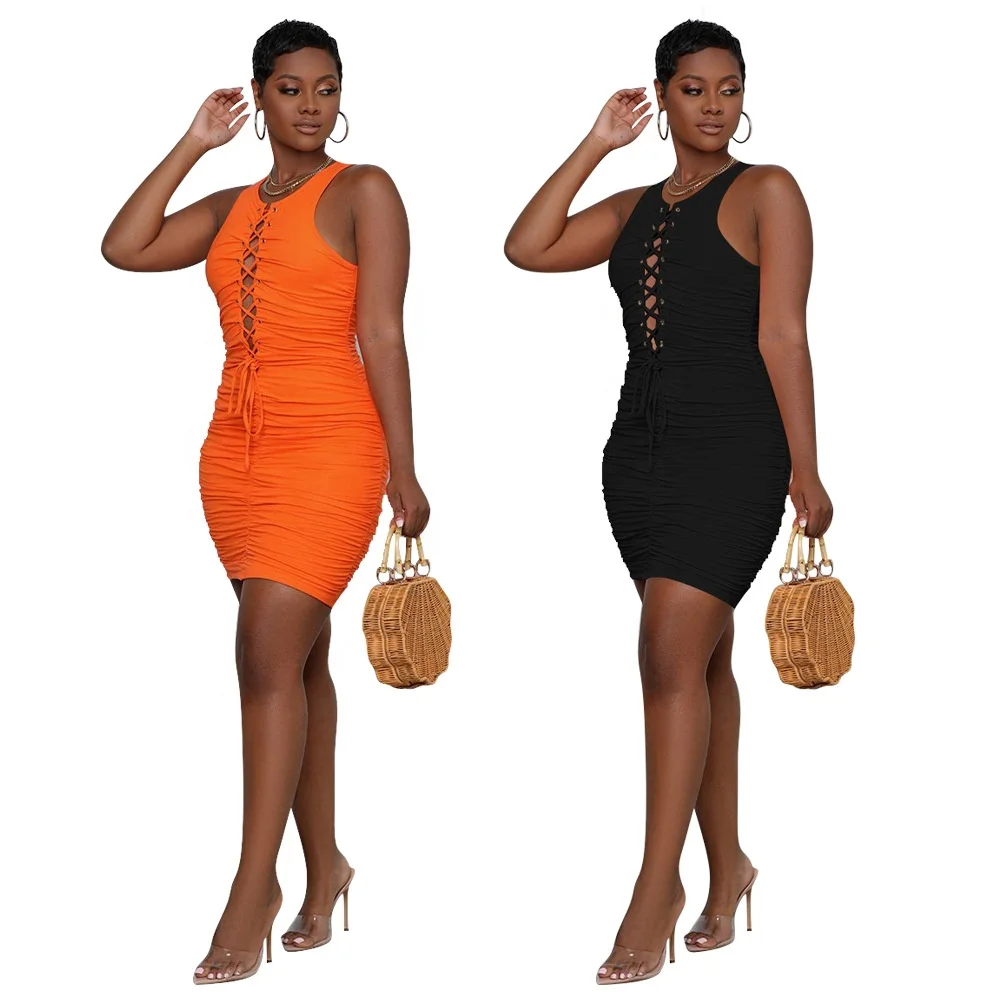 B64264A Fashion sleeveless women 2021 summer casual solid basic bandage bodycon dresses, Shown
B64264A Fashion sleeveless women 2021 summer casual solid basic bandage bodycon dresses, Shown