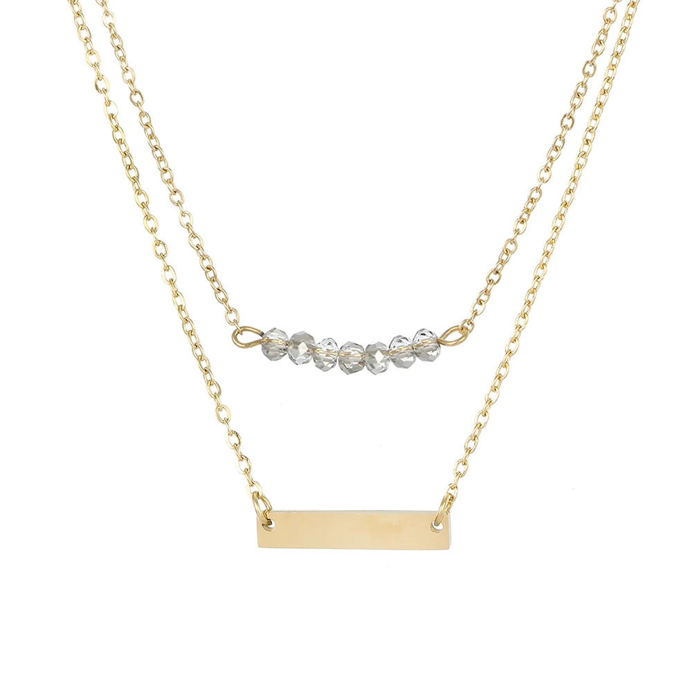 JUJIE Ladies Crystal Beaded Cross Stripe Pendant Necklace Stainless Steel Fine Layer Fashion 14K Gold Necklace
JUJIE Ladies Crystal Beaded Cross Stripe Pendant Necklace Stainless Steel Fine Layer Fashion 14K Gold Necklace