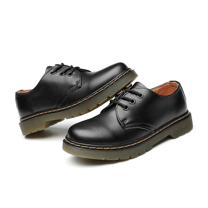 Version 1 British lace-up Genuine leather boots Unisex round toe black leather school shoes for student
Version 1 British lace-up Genuine leather boots Unisex round toe black leather school shoes for student