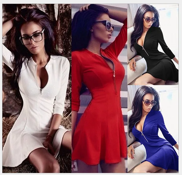 Open Chest Deep V Neck Slim Mini Slim Ladies Dress Sexy
Open Chest Deep V Neck Slim Mini Slim Ladies Dress Sexy