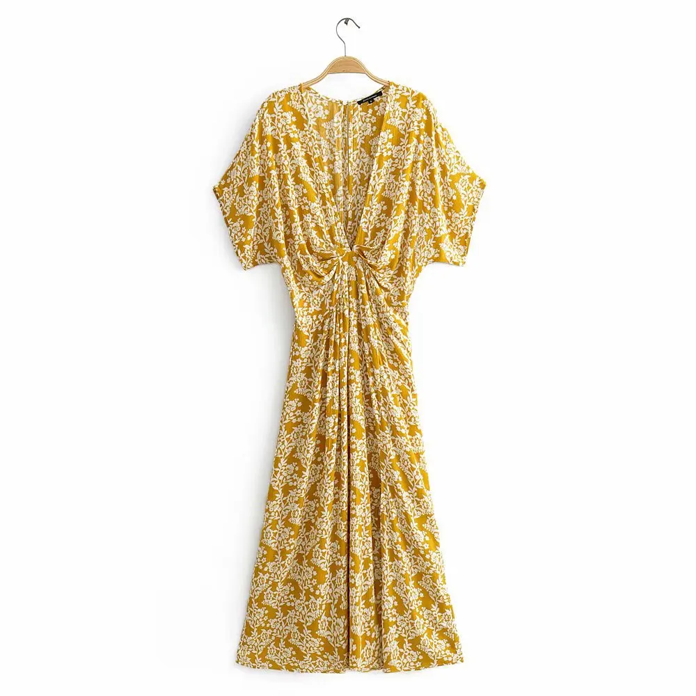 2020 new arrivals summer design deep V neck short sleeve women long floral printed casual dresses
2020 new arrivals summer design deep V neck short sleeve women long floral printed casual dresses