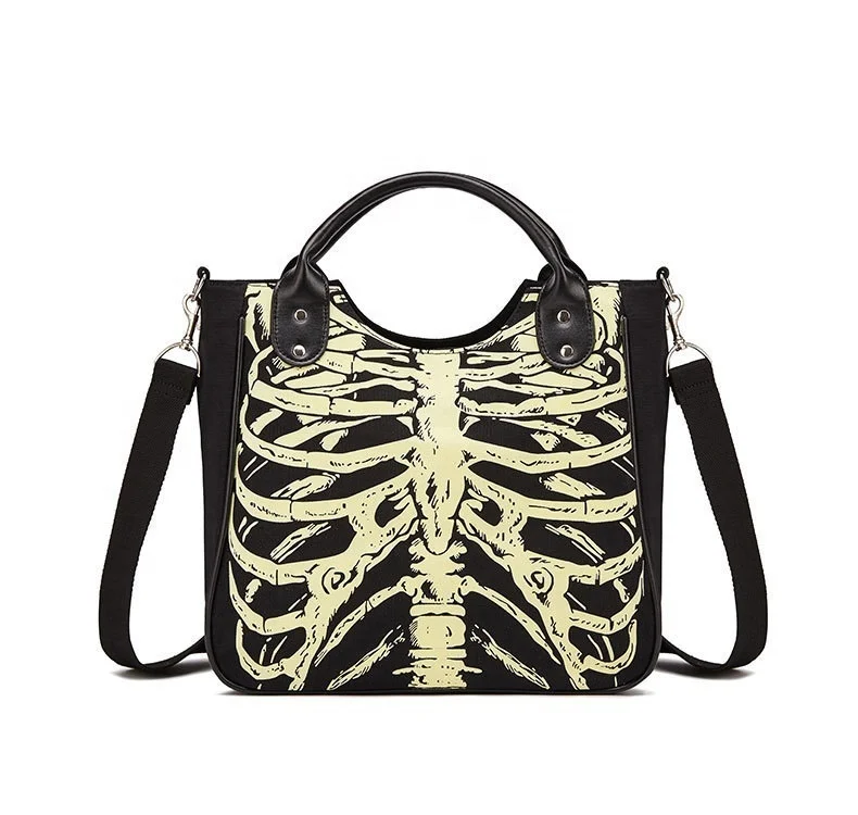 Skeleton Ribs Bones Punk Gothic Shoulder Tote Satchel Bag canvas moq 1 Luminous shopping bag
Skeleton Ribs Bones Punk Gothic Shoulder Tote Satchel Bag canvas moq 1 Luminous shopping bag
