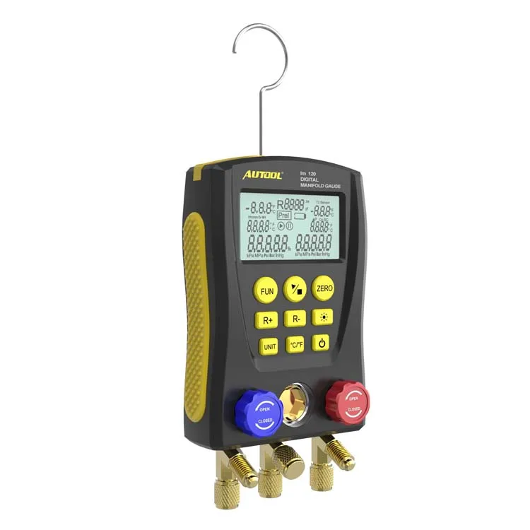 AUTOOL LM120 High Quality Automotive RefrIgeration Vacuum Gauges HVAC AC Temp Digital Manifold Pressure Gauge
AUTOOL LM120 High Quality Automotive RefrIgeration Vacuum Gauges HVAC AC Temp Digital Manifold Pressure Gauge