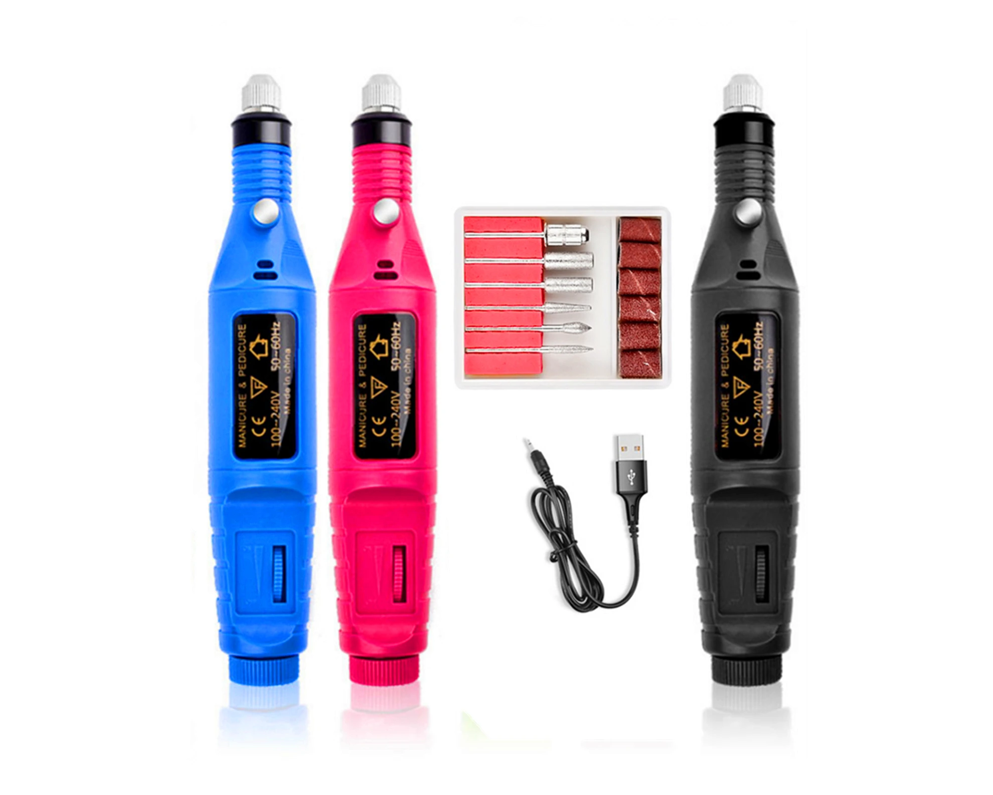 USB professional nail art foot manicure set electric sander nail care tool, Rose red, black, blue
USB professional nail art foot manicure set electric sander nail care tool, Rose red, black, blue