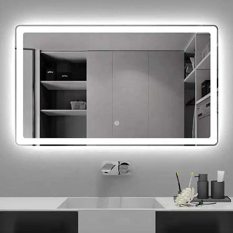 Custom design silver hotel bathroom vanity led front lit mirror high end backlit vanity wall mounted lighted led mirror
Custom design silver hotel bathroom vanity led front lit mirror high end backlit vanity wall mounted lighted led mirror