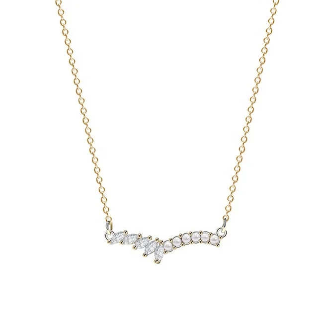 Freshwater Pearl With CZ Stone Gem Stone Jewelry 925 Sterling Silver Plated 18K Yellow Gold Pearl Necklace
Freshwater Pearl With CZ Stone Gem Stone Jewelry 925 Sterling Silver Plated 18K Yellow Gold Pearl Necklace