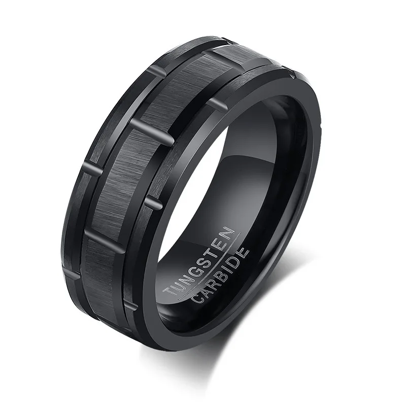 Wholesale Stainless Steel Grooved Brushed Wedding Band Rings Black Brick Pattern Brushed Mens Ring
Wholesale Stainless Steel Grooved Brushed Wedding Band Rings Black Brick Pattern Brushed Mens Ring