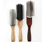 Wooden wave men hair brush men styling comb private label 9 rows