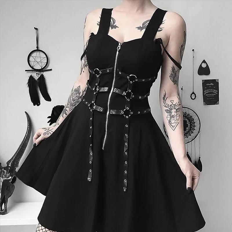 XLL fashion sexy women bandage black punk dress Streetwear Patchwork Vintage gothic dress, As picture or customized color
XLL fashion sexy women bandage black punk dress Streetwear Patchwork Vintage gothic dress, As picture or customized color