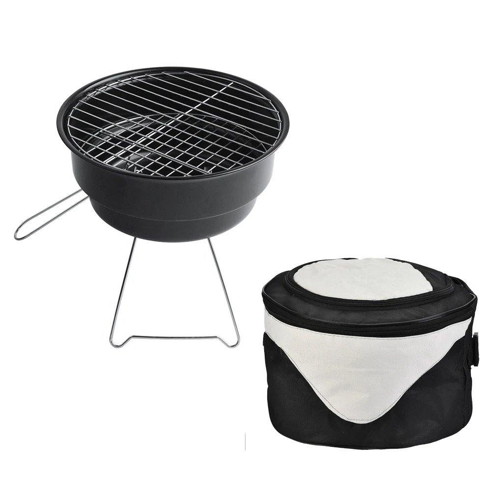 

DA00-2 Ship From America Warehouse Barbacoa BBQ Stove With Ice Bag Cooler Portable Charcoal Mini Smoker Camping Barbecue Grills, Black
