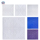 70cm x 77cm White Embossed Wallpaper Decor PE Foam 3D Brick Stone Wall Sticker Room Wall Paper