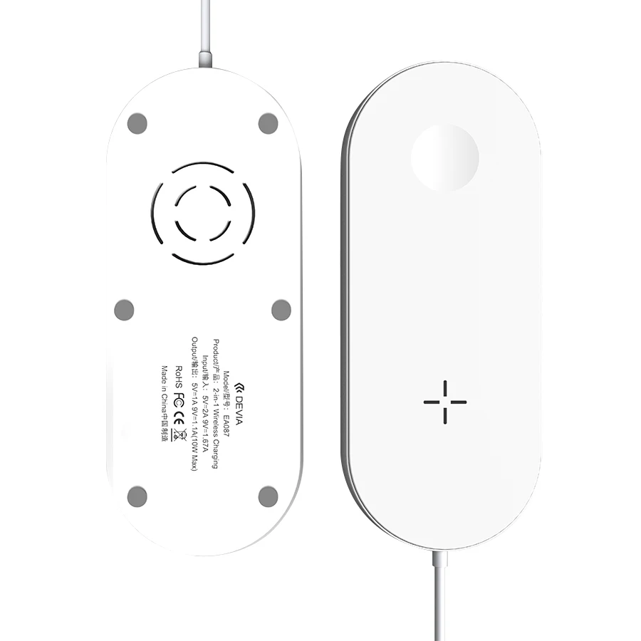 Devia 2 In 1 wireless charger phone smart watch fast charging cable for watch, White
Devia 2 In 1 wireless charger phone smart watch fast charging cable for watch, White