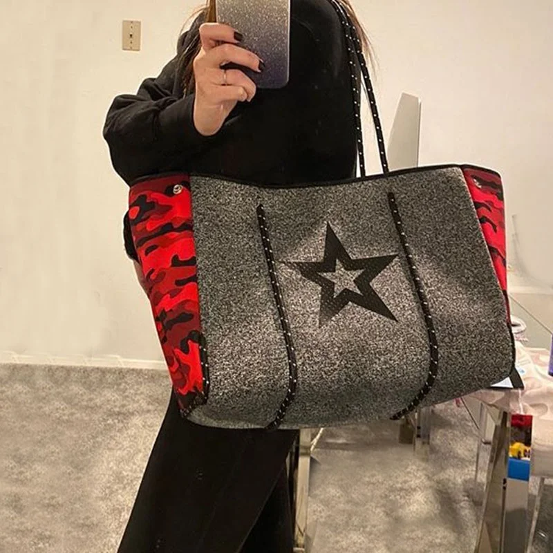 Fashion Spain Women Luxury Shoulder Bag Large Neoprene Light Bolsas Female Travel Beach Holiday Handbags
Fashion Spain Women Luxury Shoulder Bag Large Neoprene Light Bolsas Female Travel Beach Holiday Handbags