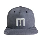 Hot sale custom design dark grey snapback cap with white 3D embroidery