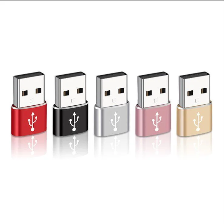 

Mini Aluminum Alloy Mobile Otg Cable Adapter Converter Type C to USB 3.0 Fast Charger Connector for iPhone, Sliver/rose red/gray/blue/golden/rose gold
